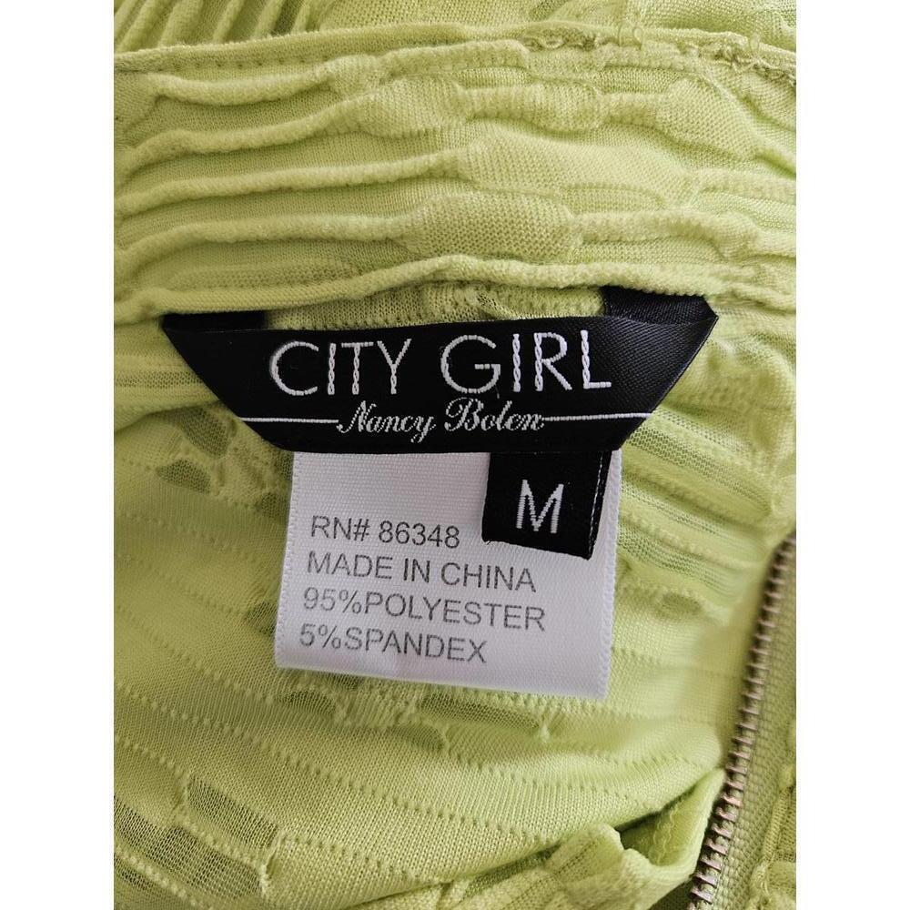 City Girl Medium green open fabric with attached lining jacket w/ matching tank - Picture 5 of 7